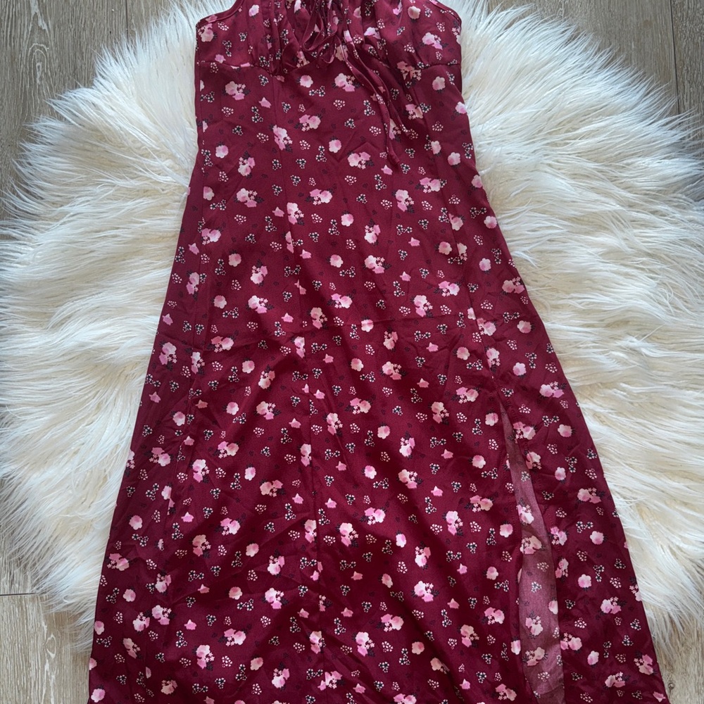 Floral Burgundy Dress